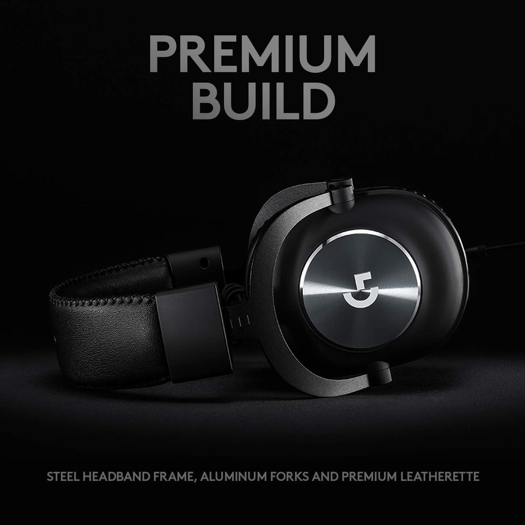 Logitech G Pro X Wired Gaming Headset: Blue VO!CE Detachable Boom Mic, DTS 7.1, 50 mm Drivers, USB/3.5mm Aux, Spare Memory Foam Ear Pads, USB DAC & Bag Included - Black