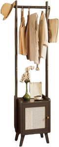 Coat Rack with Storage Cabinet Hanging Clothes Rack with Cabinet Laundry Racks Coat Holder for Entryway Decor