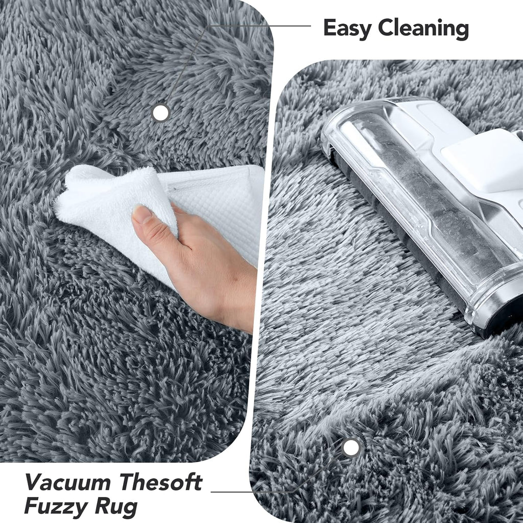 Fluffyrug Large Rugs for Living Room 10x14: Gray Extra Large Area Rugs 10x14 Living Room - Big Area Rug (Grey, 10x14 Feet)