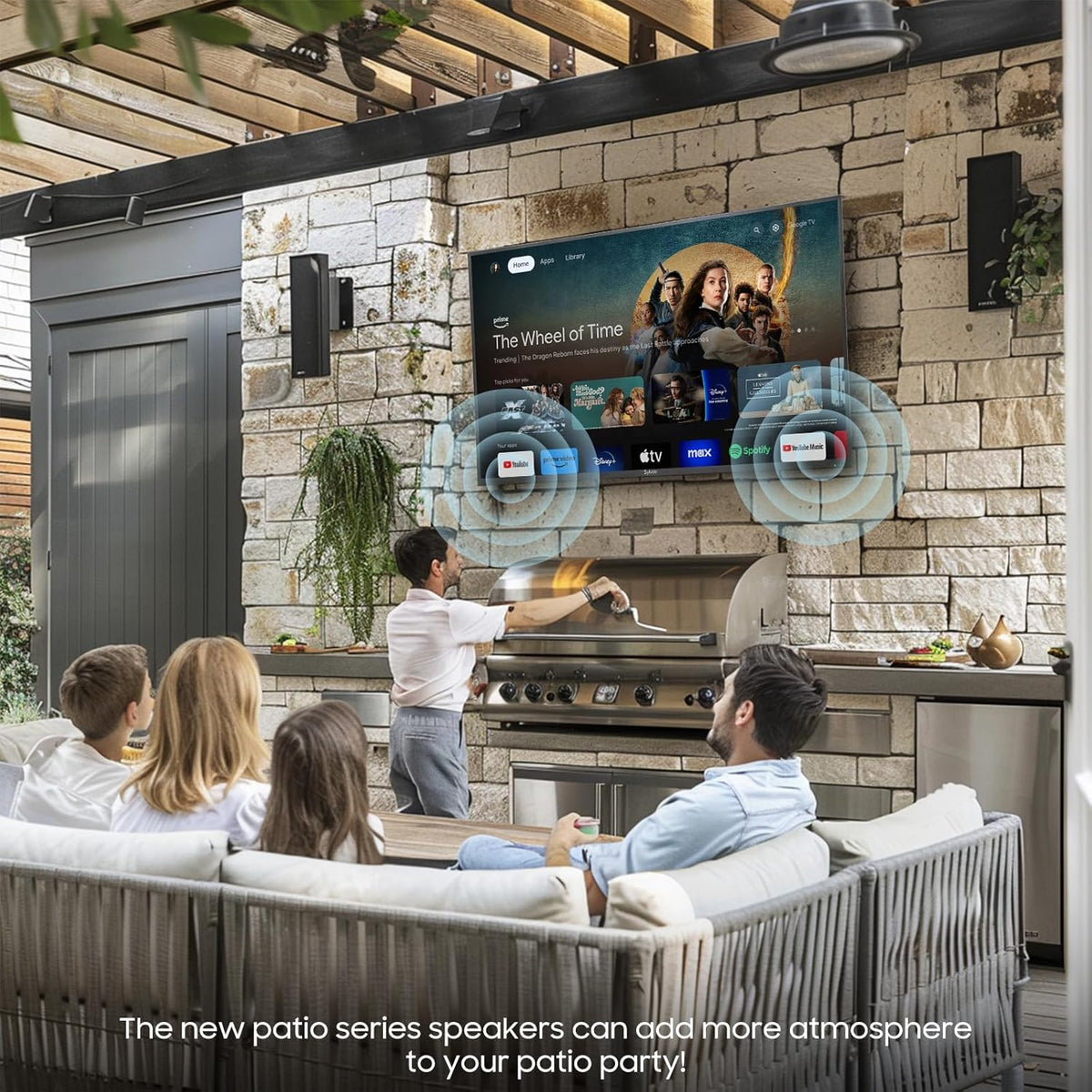 SYLVOX 43 Inch Outdoor Smart Television Weatherproof Google TV, 4K 700NIT High Brightness Temperature Resistant IP56 Waterproof TVs, Anti-Scratch, Suitable for Partial Sun (Patio Series)