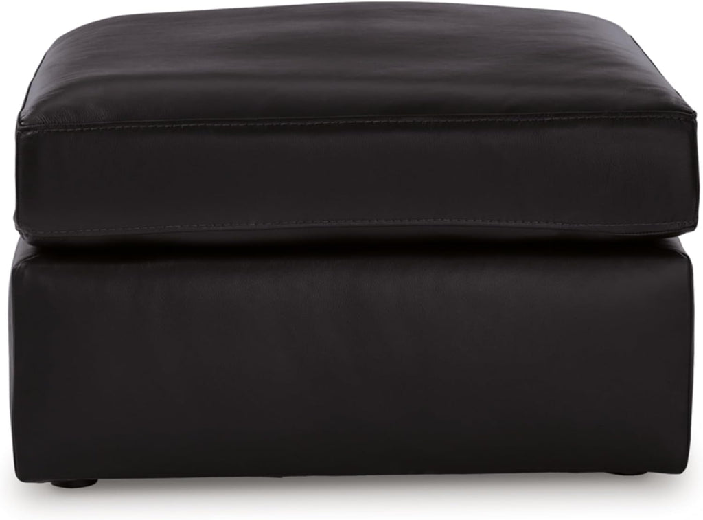 Signature Design by Ashley ModMax II Modern Leather Match Oversized Accent Ottoman with Non-Skid Legs, Black