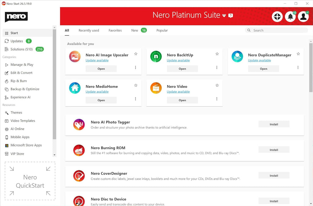 Nero Platinum Unlimited | Backup & Media Management Software | AI Photo Organizer, Convert & Burn Media, Clean & Speed Up Your PC | Lifetime License | 1 PC | Windows 11/10/8/7