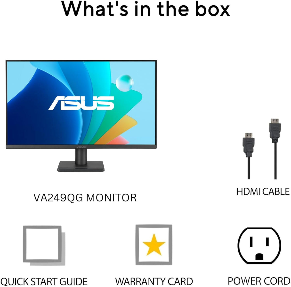ASUS 24” 1080P Computer Monitor (VA249QG) – IPS, Full HD, 120Hz, 1ms, Adaptive-Sync, 99% sRGB, Speakers, HDMI, DisplayPort, VGA, Low Blue Light, Flicker-Free, VESA Mountable, 3yr Warranty