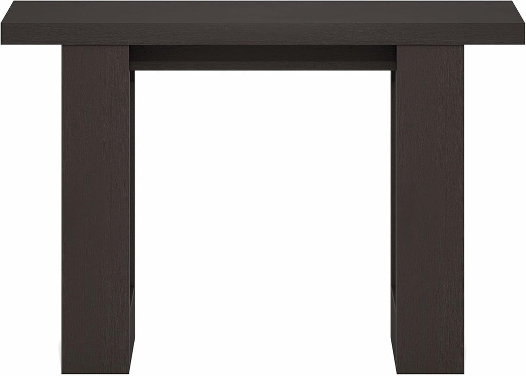 Furinno ARA Entryway Table 47-Inch, Narrow Console Table, Thick Frame Sofa Table with 2 Shelf, Couch Table Behind Sofa, Farmhouse Entryway Table for Entrance, Hallway, Living Room, Black Dark Oak