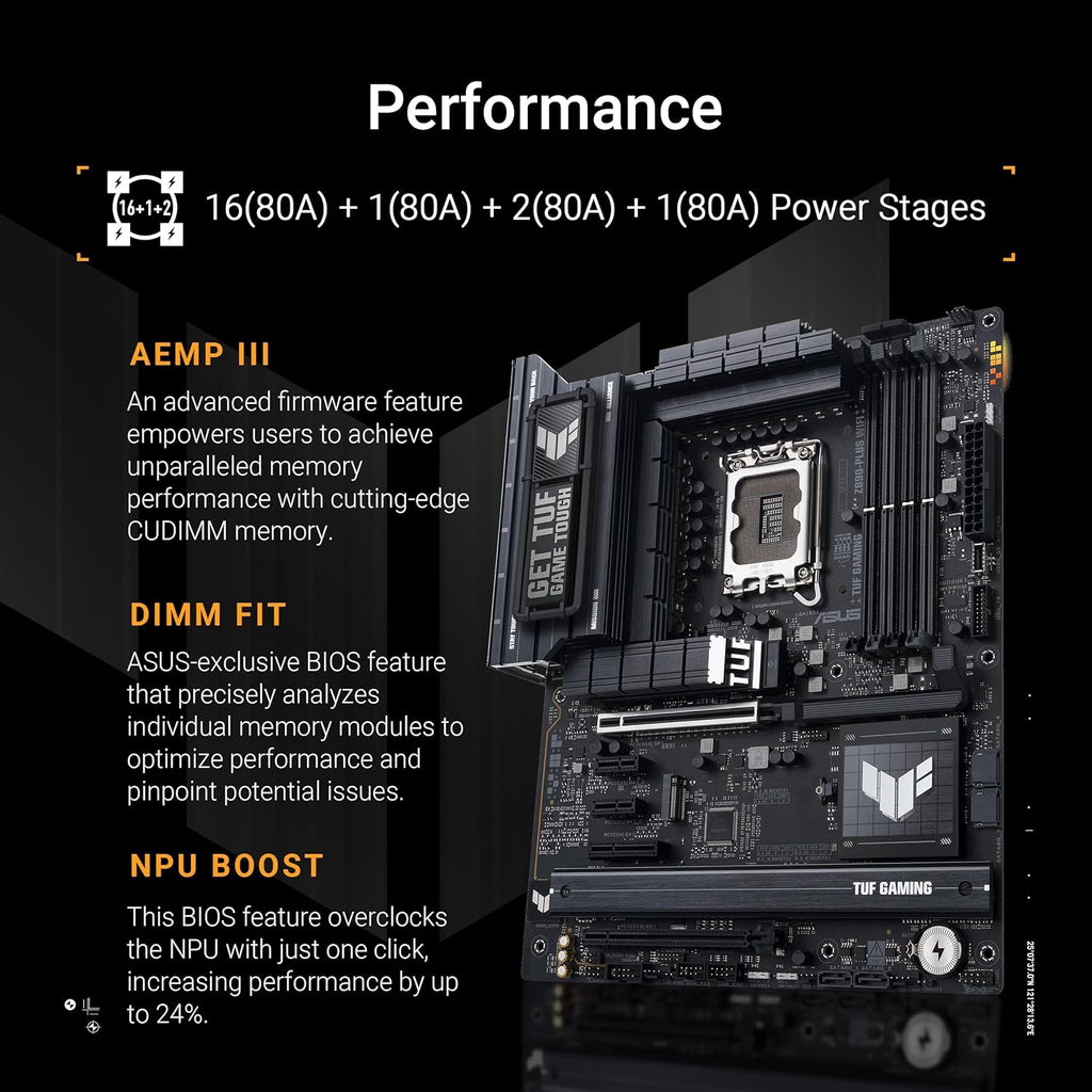 Micro Center CPU Motherboard Combo - Ultra 9 285K 24-Cores LGA 1851 Desktop Processor Bundle with Tuf Gaming Z890-Plus WiFi Motherboard