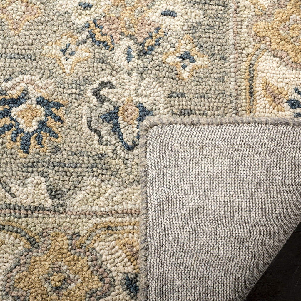 SAFAVIEH Aspen Collection Area Rug - 9' x 12', Moss & Ivory, Handmade Traditional Wool, Ideal for High Traffic Areas in Living Room, Bedroom (APN601W)