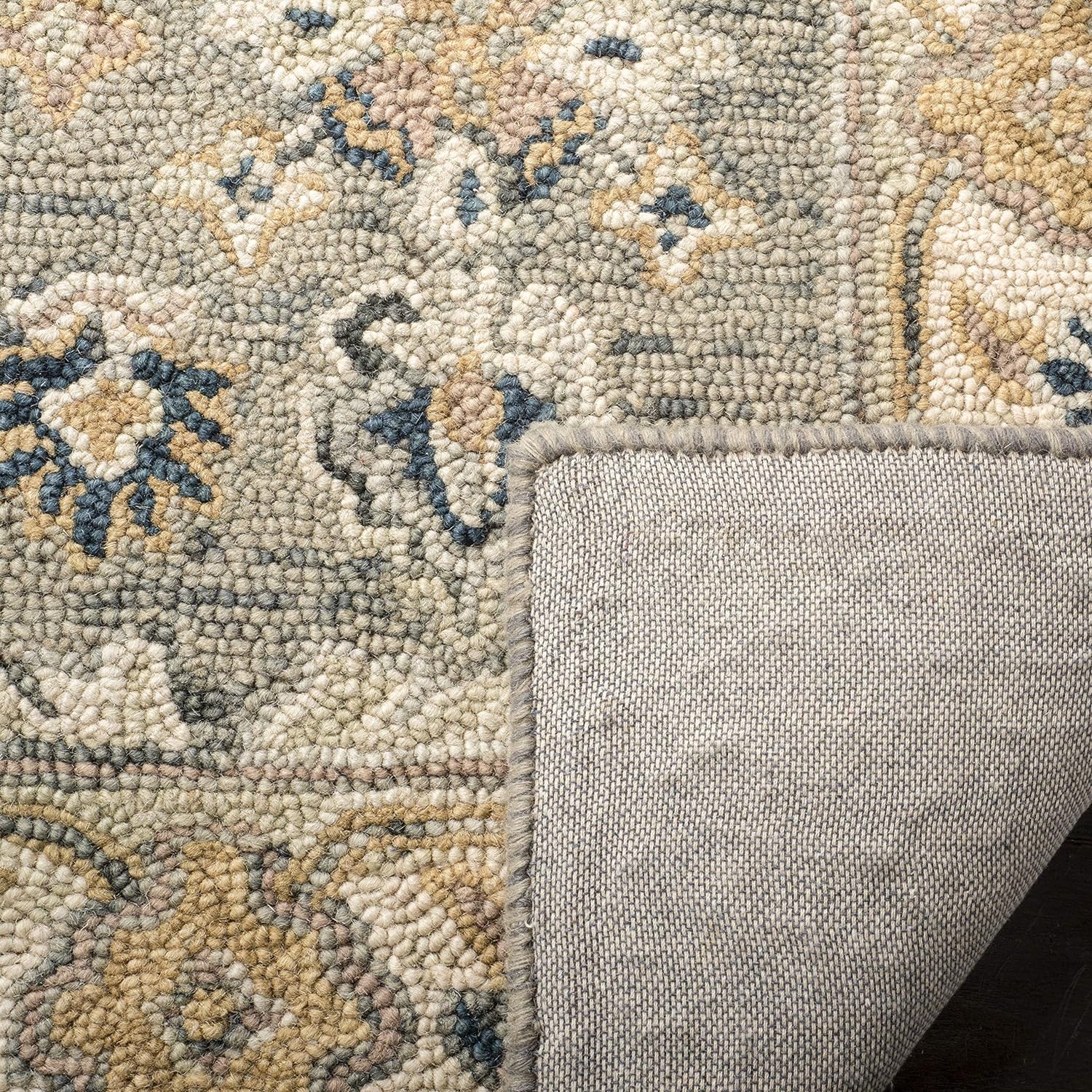 SAFAVIEH Aspen Collection Area Rug - 9' x 12', Moss & Ivory, Handmade Traditional Wool, Ideal for High Traffic Areas in Living Room, Bedroom (APN601W)
