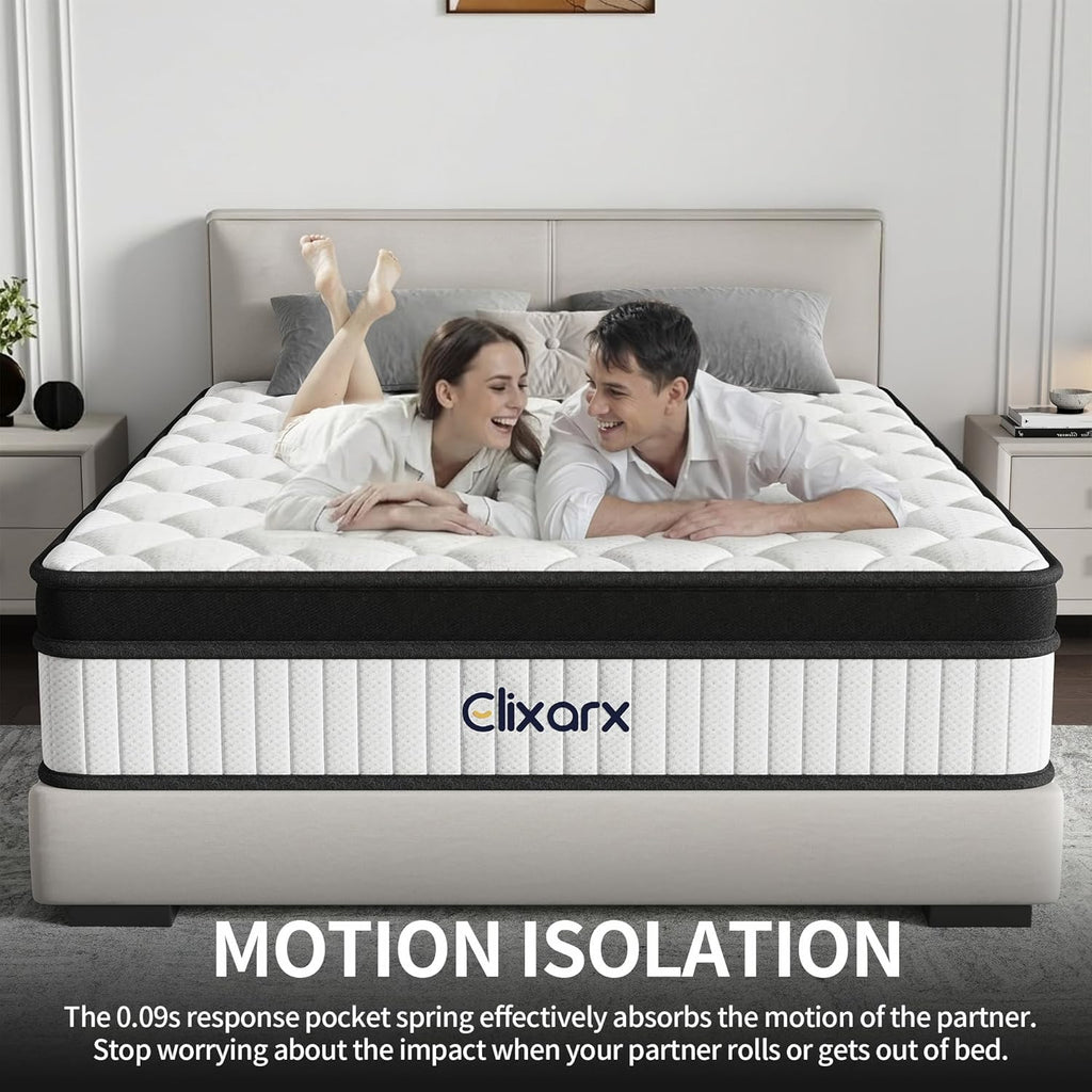 12 Inch Queen Mattress - Medium Firm 5-Layer Queen Size Mattresses Design with Targeted 7-Zone Body Support for Pressure Relief, Motion Isolation Queen Bed Mattress - CertiPUR-US Certified
