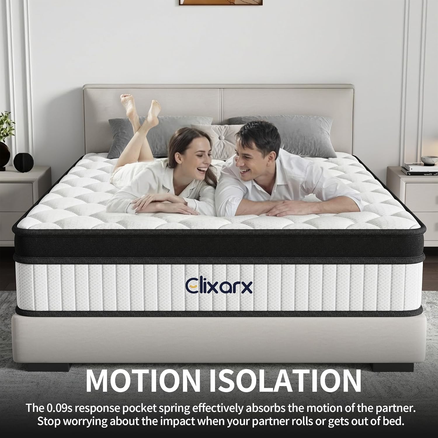 12 Inch Queen Mattress - Medium Firm 5-Layer Queen Size Mattresses Design with Targeted 7-Zone Body Support for Pressure Relief, Motion Isolation Queen Bed Mattress - CertiPUR-US Certified