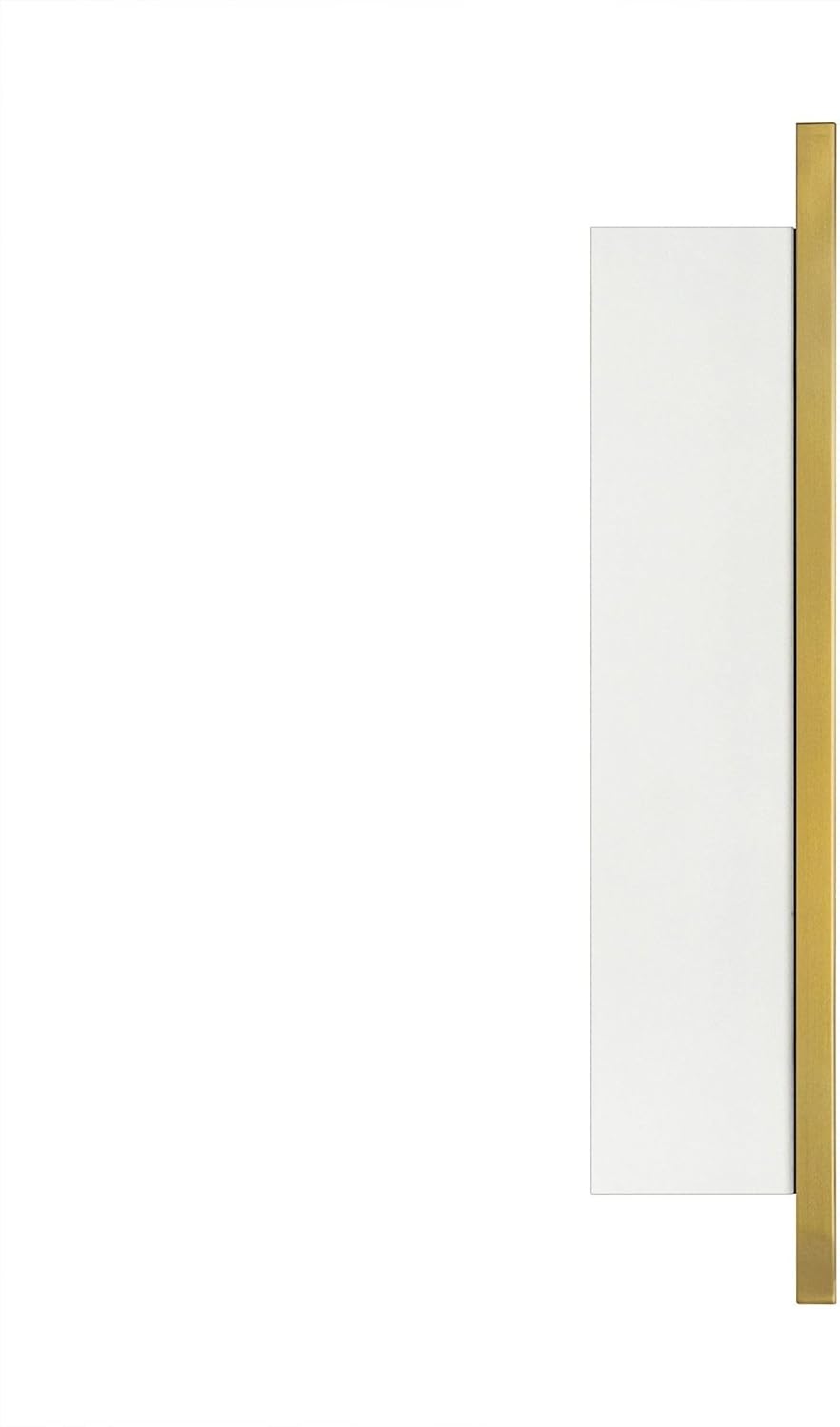 TEHOME 16.5'' x 24'' Brushed Gold Recessed and Surface Mount Bathroom Medicine Cabinet with Mirror Brushed Gold Square Cornered Metal Framed Rounded Rectangle Medicine Cabinet Mirror