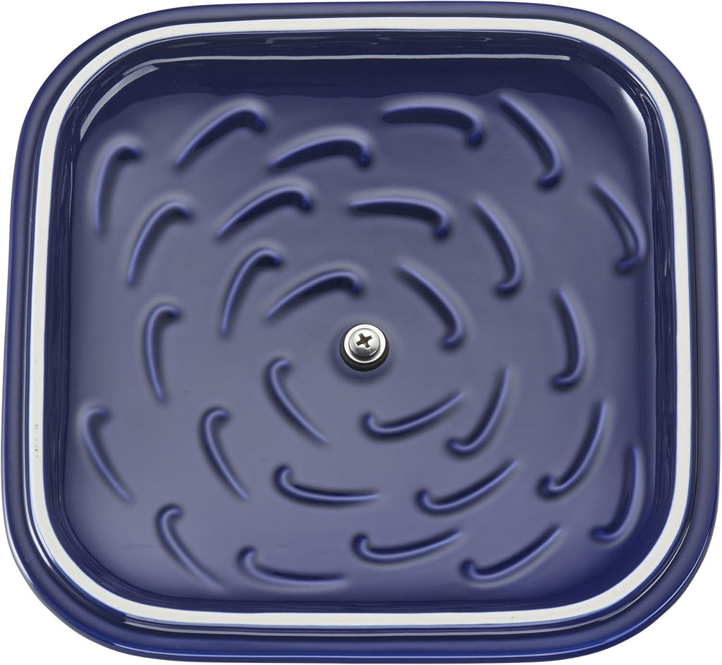 Staub Ceramic 4-pc Baking Pans Set, Casserole Dish with Lid, Brownie Pan, Dark Blue