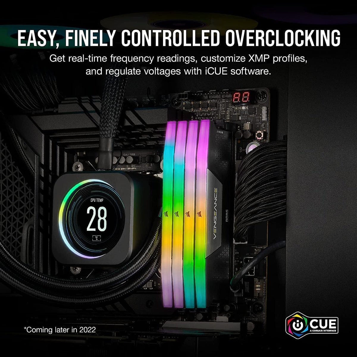 CORSAIR Vengeance RGB DDR5 RAM 32GB (2x16GB) Up to 6000MHz CL36-44-44-96 1.35V Intel XMP 3.0 Computer Memory – Black (CMH32GX5M2E6000C36)