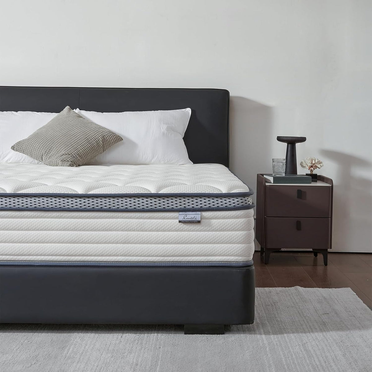 12 Inch Queen Mattress in a Box, Medium Firm Hybrid Mattress with Pocket Springs and Comfort Foam- Edge Support, Motion Isolation & Pressure Relief