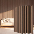 TONOR Wood Slatwall Panels, 4 Pack 47.2" x 23.6"/ 120 x60cm(31ft²) Acoustic Wall Panels, Wood Slat Acoustic Panels for Noise Cancelling and Decoration, Living Room, Bedroom, Office, Walnut