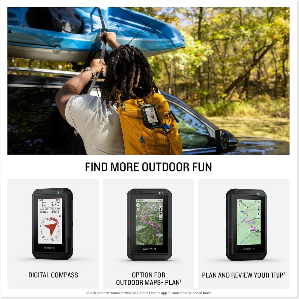 Garmin eTrex® Touch, Rugged, Easy-to-Use GPS Handheld Navigator, Color Touchscreen, Preloaded Maps with Routable Trails and Roads, Long Battery Life for Hiking and All Outdoor Activities