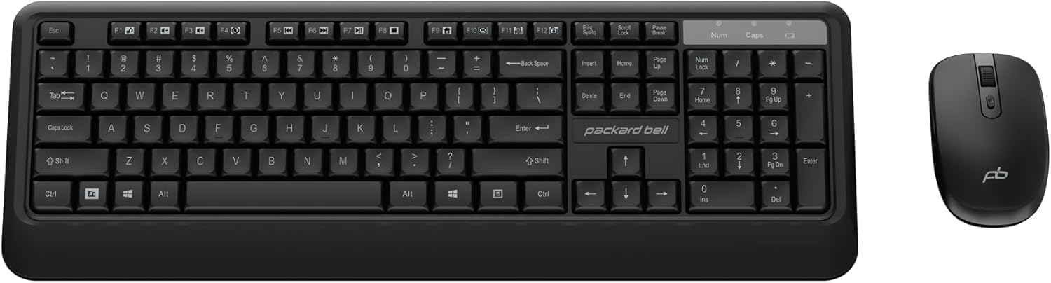 Packard Bell airFrame 21" FHD Monitors + Wireless Keyboard & Mouse, VESA Mount Compatible, HDMI/VGA, Tilt, Slim Bezel, for Home, Office, Light Gaming – 2 Pack