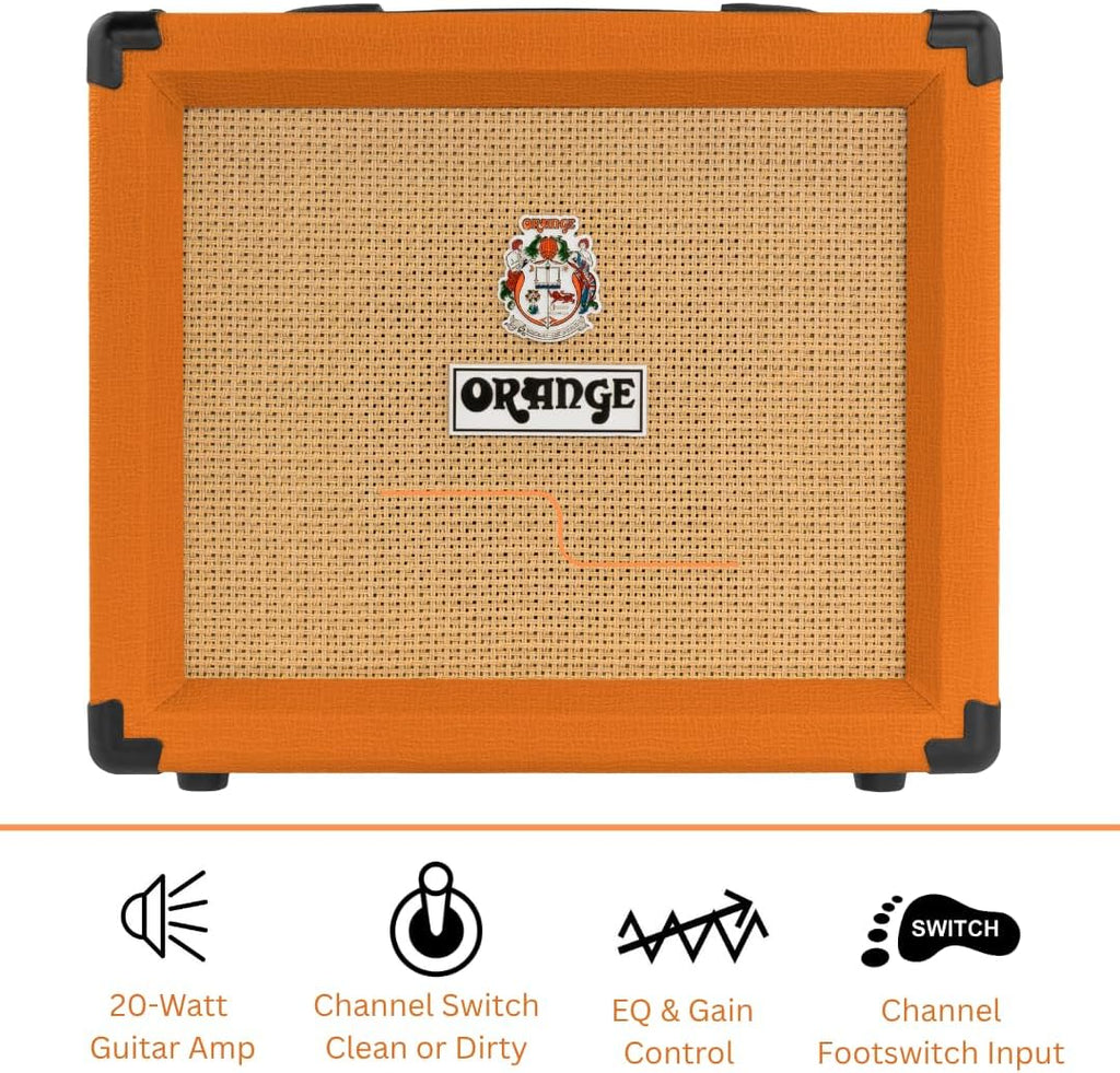 Orange Crush 20 20W 8" 2-Channel Guitar Amplifier and Speaker Combo, Orange