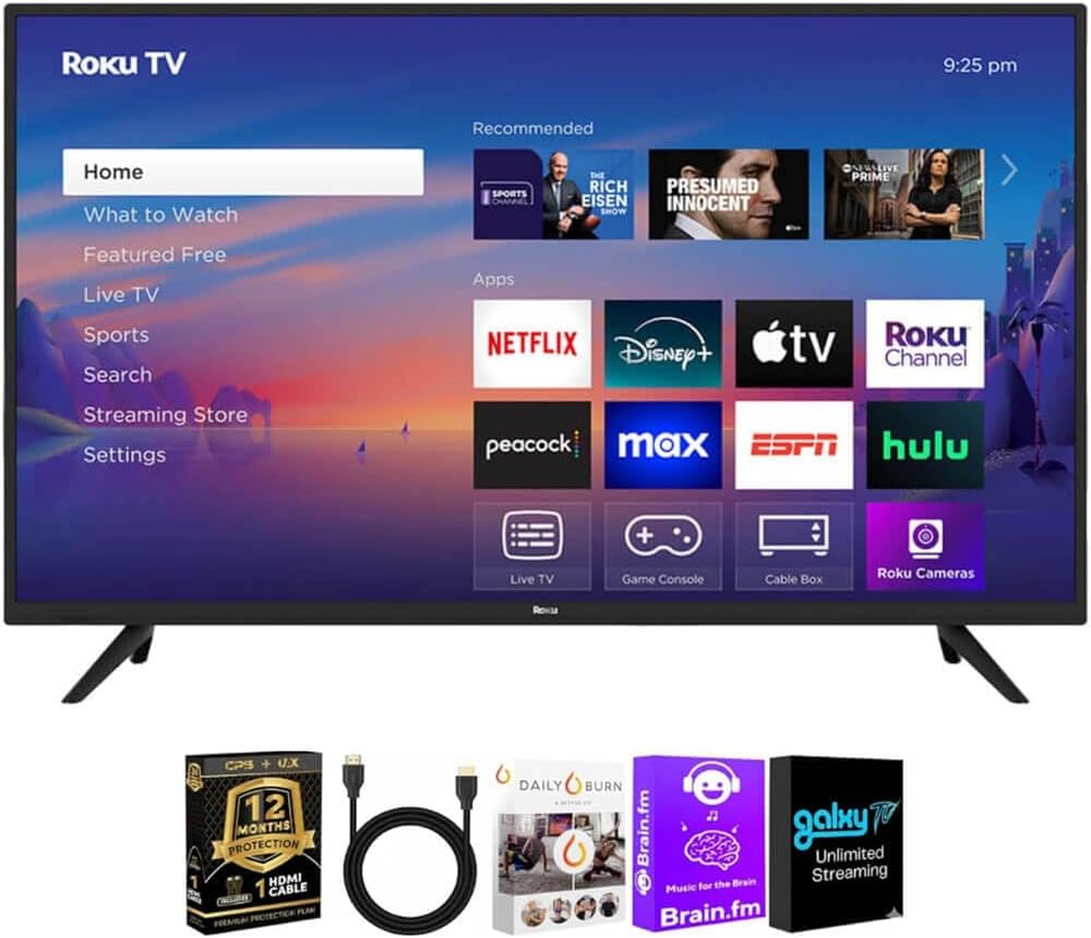 Roku 40BAKIT2 40 inch Class Full HD 1080p LED Smart TV Renewed WiFi Voice Remote OS Netflix Disney Plus Hulu YouTube H