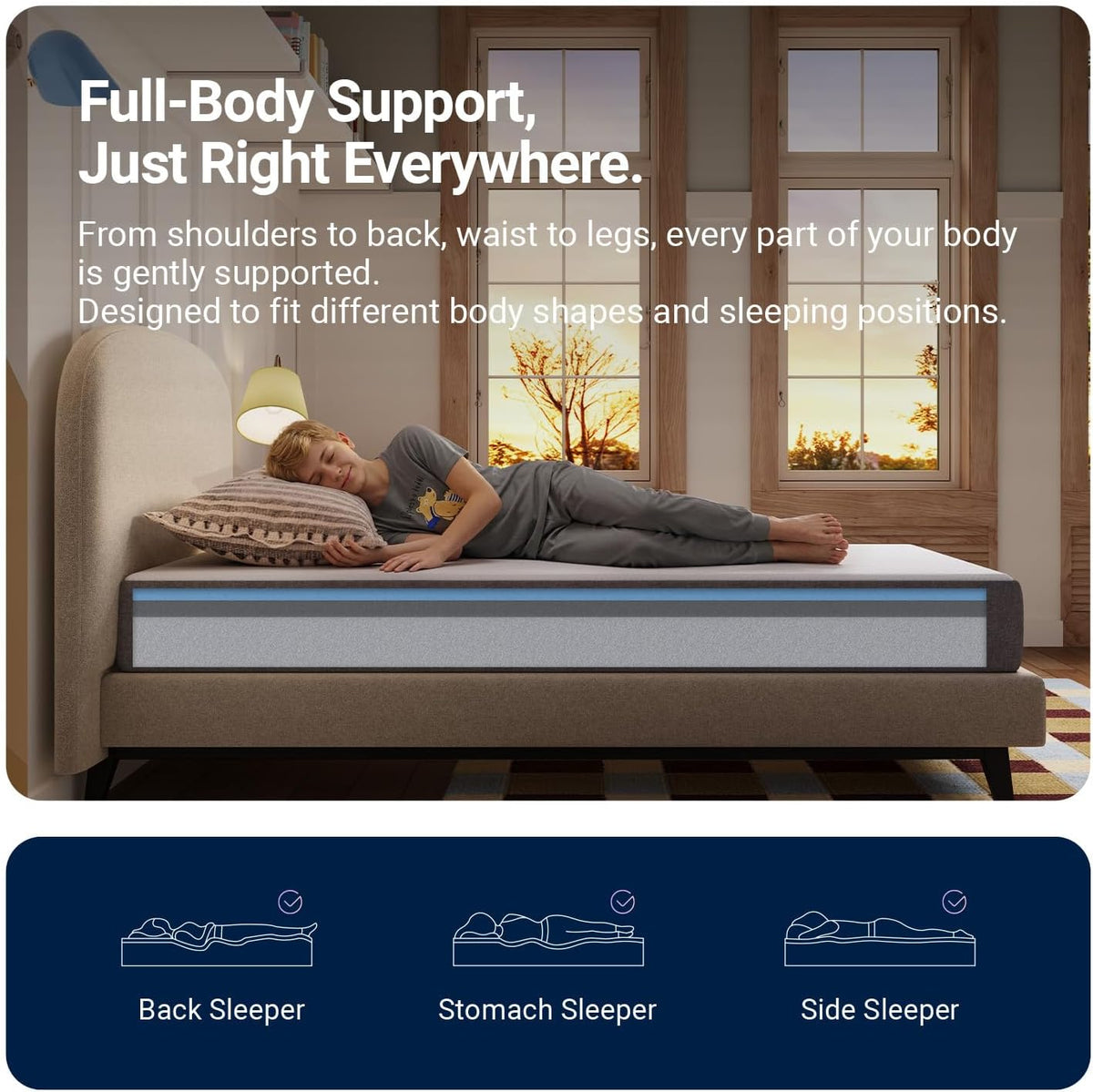Avenco 8 Inch Full Size Mattress with Open-Cell Foam for Breathable Comfort, Gel Memory Foam Full Mattresses with Removable Cover, CertiPUR-US Certified Mattress in a Box