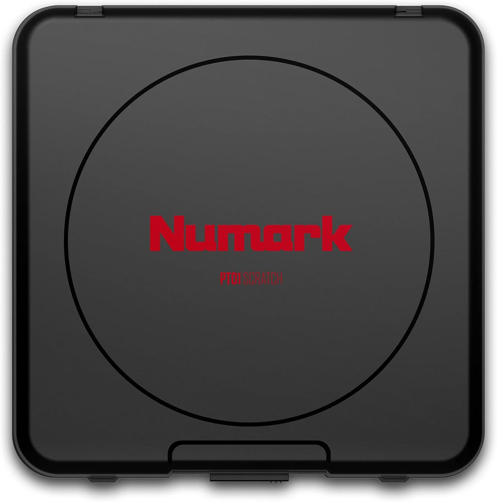 Numark PT01 Scratch | DJ Turntable for Portablists With User Replaceable Scratch Switch, Built In Speaker, Power via Battery or AC Adapter, Three Speed RPM Selection & USB Connectivity