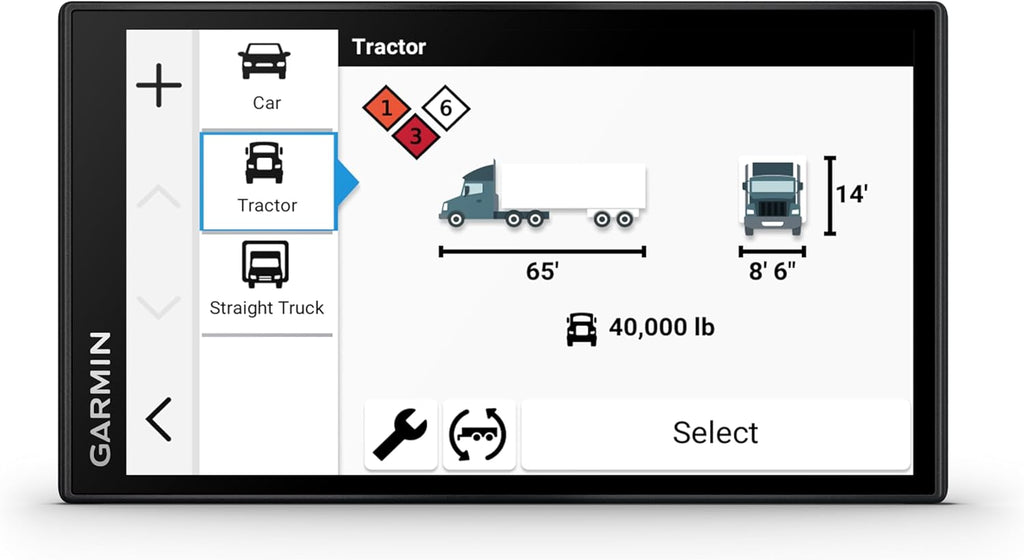 Garmin dezl OTR620 GPS Truck Navigator with 6-Inch Touchscreen Display, 1280p Resolution, and Birdseye Direct Satellite Imagery Support (Black) (Renewed Premium)