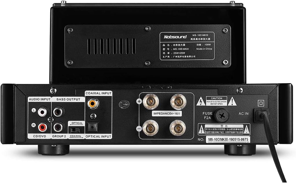 Nobsound MS-10D MKIII HiFi Bluetooth Hybrid Tube Power Amplifier Stereo Subwoofer Amp USB/Opt/Coax