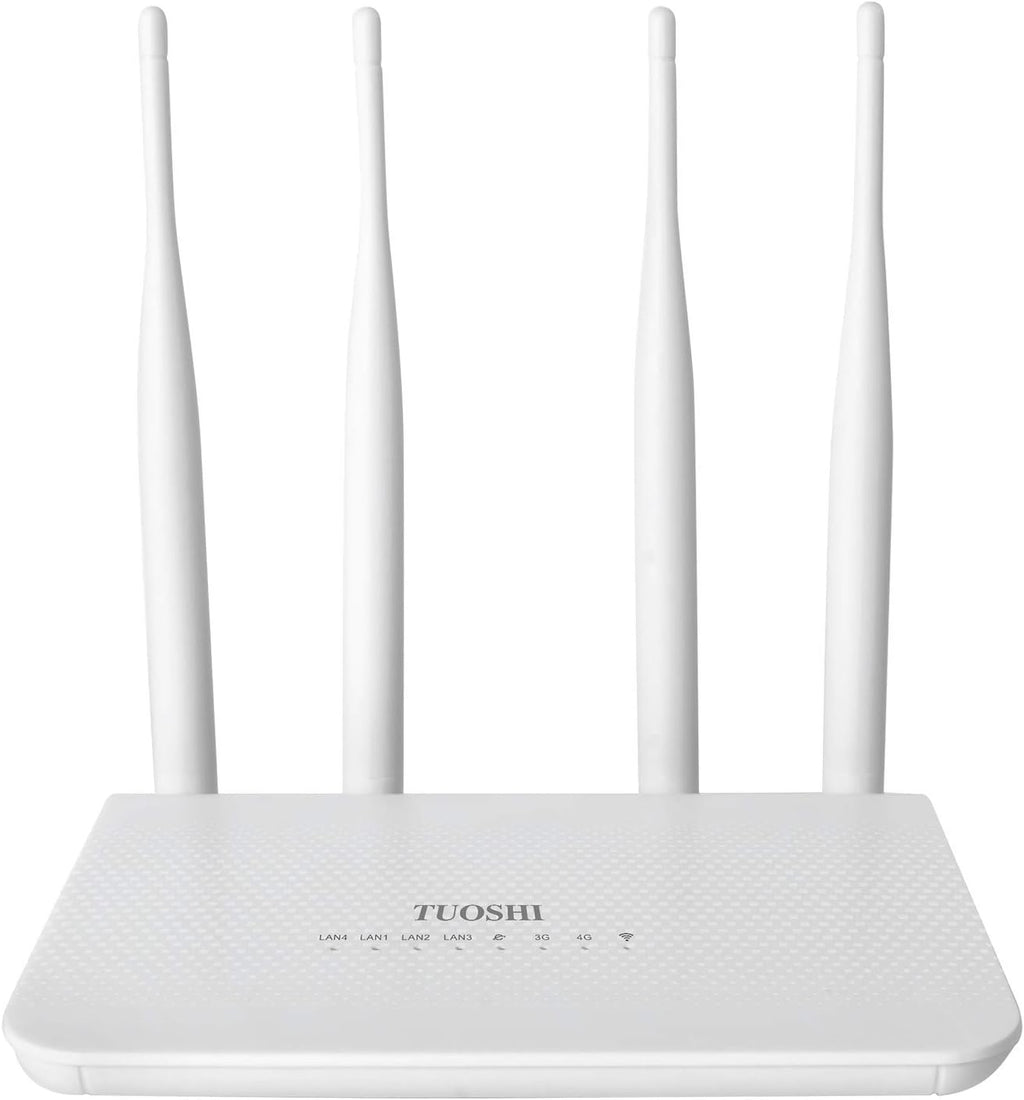 N300 WiFi Unlocked 4G LTE Modem Router with SIM Card Slot, 300Mbps WiFi, LTE Cat4, EC25-AF Qualcomm Chipset, 5dBi High Gain Antennas, Plug and Play, LT15F