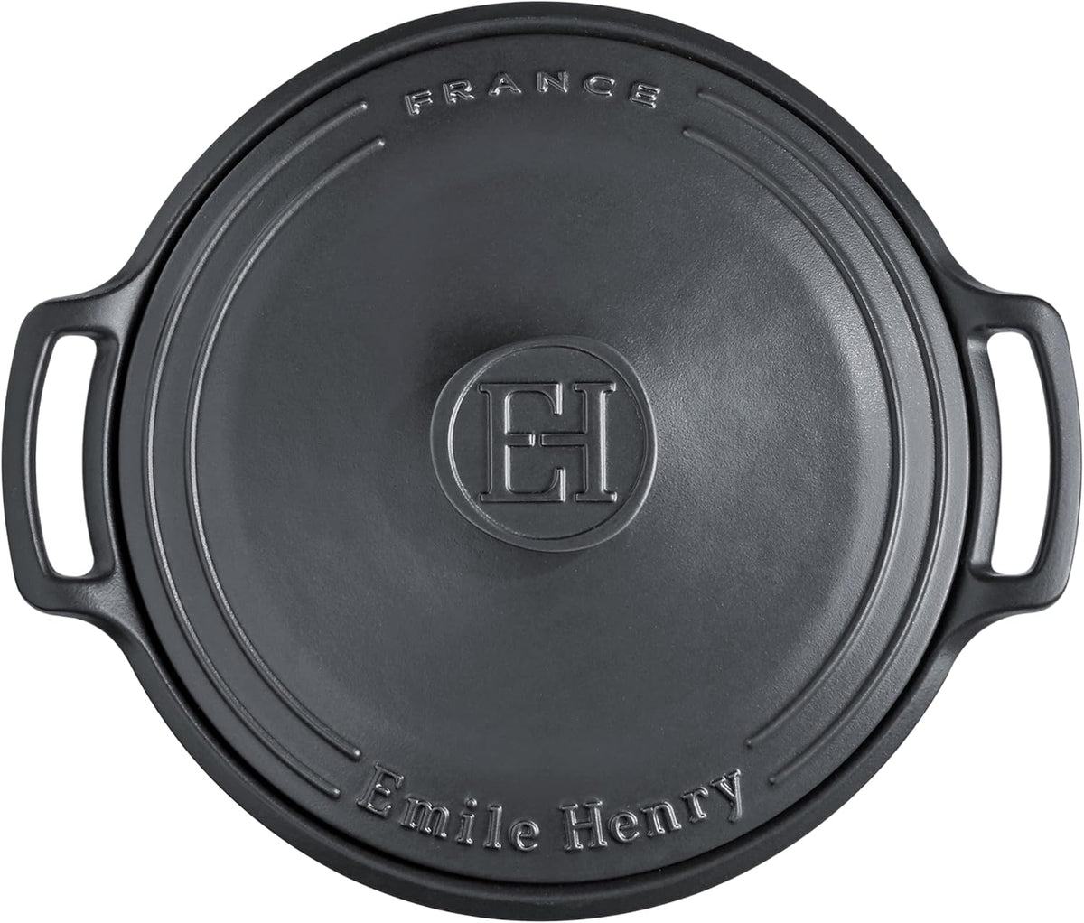 Emile Henry Made in France SUBLIME Ceramic 6 qt. Round Dutch Oven, Graphite