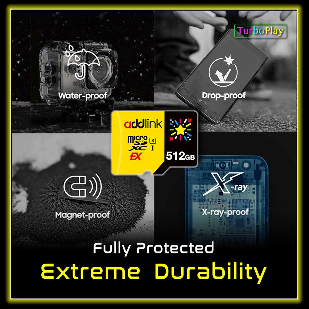 addlink 512GB Gaming microSD Express Card for Nintendo-Switch 2, Speed Up to R/W 880/750 MB/s MicroSDXC Express Memory, ROG Ally, Steam Deck, Camera UHS-I, C10, U3, V30, Full HD 4K