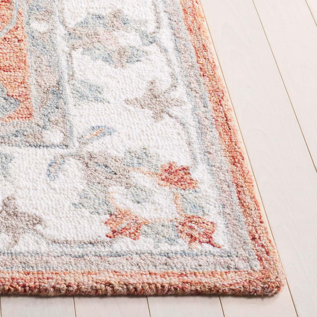SAFAVIEH Area Rug 8x10 - Heritage Collection - Large - Rust & Ivory, Handmade Wool, Ideal for Living Room, Bedroom, Dining Space (HG125P)