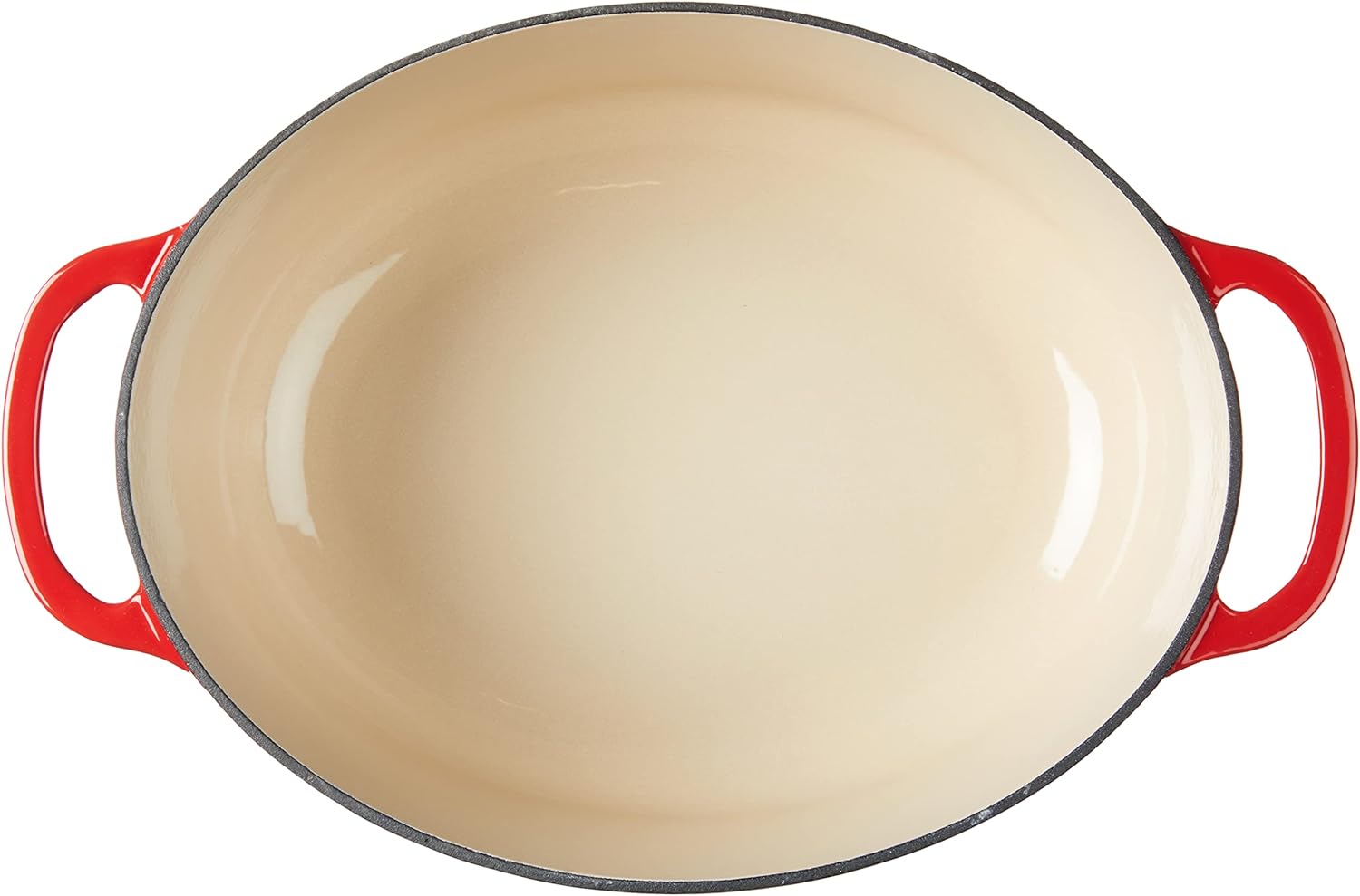 Lodge 7 Quart Enameled Cast Iron Oval Dutch Oven with Lid – Dual Handles – Oven Safe up to 500° F or on Stovetop - Use to Marinate, Cook, Bake, Refrigerate and Serve – Red