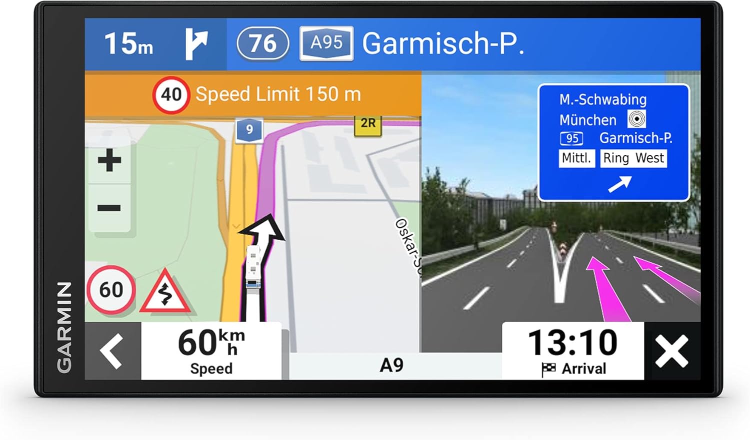Garmin Camper 795 MT-D EU - Navigation Device Display for Motorhomes/Caravans, Pre-Installed 3D Maps for Europe and South Africa, Real Time Traffic Info, Campsite Database, 7 Inch