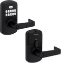 Kwikset SmartCode 955 Light Commercial 10-Button Keypad Matte Black Electronic Kingston Lever, Featuring Convenient Keyless Entry, 3-Year Battery Life and High Traffic Durability