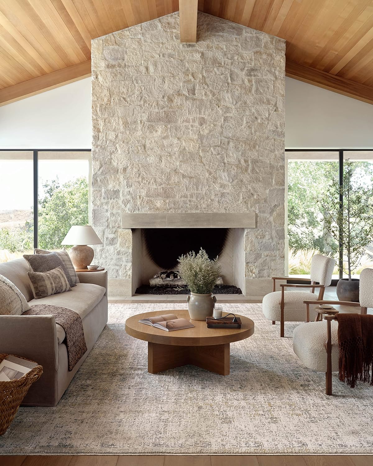 Loloi Amber Lewis Alie Collection ALE-02 Sand/Sky 7'-10'' x 10', .13'' Pile Height, Area Rug