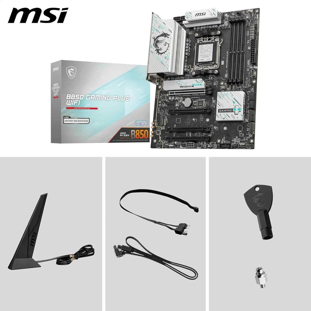Micro Center AMD Ryzen 7 9700X CPU Processor with MSI B850 Gaming Plus WiFi Motherboard (ATX, AM5, DDR5, PCIe 5.0, M.2 Gen5, Wi-Fi 7, 5G LAN)
