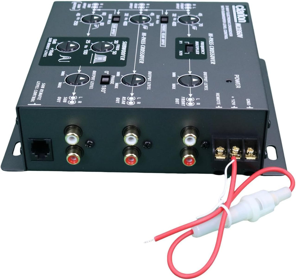 Clarion MCD360V 3-Way 6 Channel RCA Inputs Electronic Crossover with Remote Subwoofer Level Control Adjustable Level Output for Front Rear Subwoofer