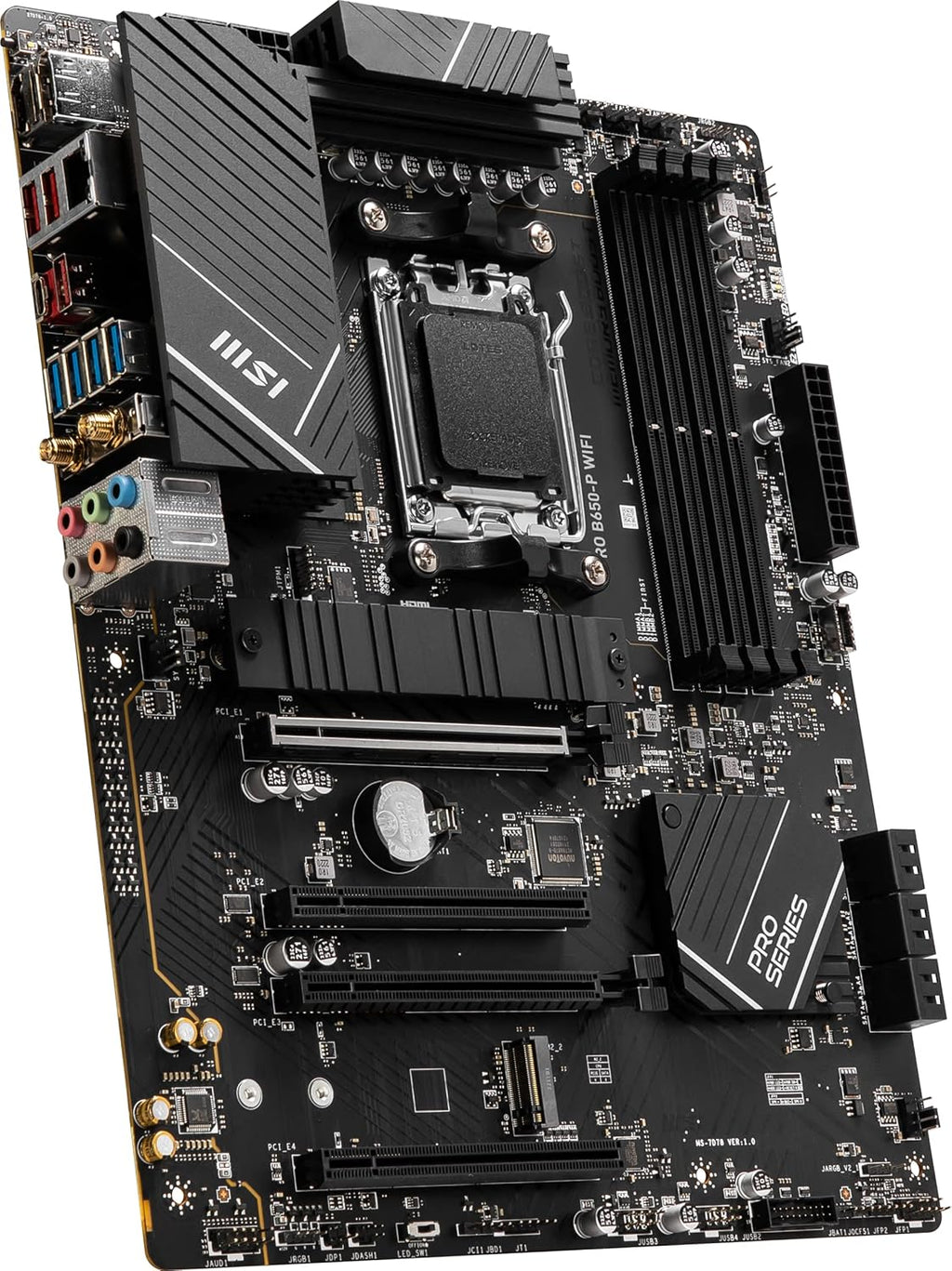 MSI PRO B650-P WiFi ProSeries Motherboard (AMD AM5, ATX, DDR5, PCIe 4.0, M.2, SATA 6Gb/s, USB 3.2 Gen 2, HDMI/DP, Wi-Fi 6E, AMD Ryzen 7000 Series Desktop Processors) (Renewed)