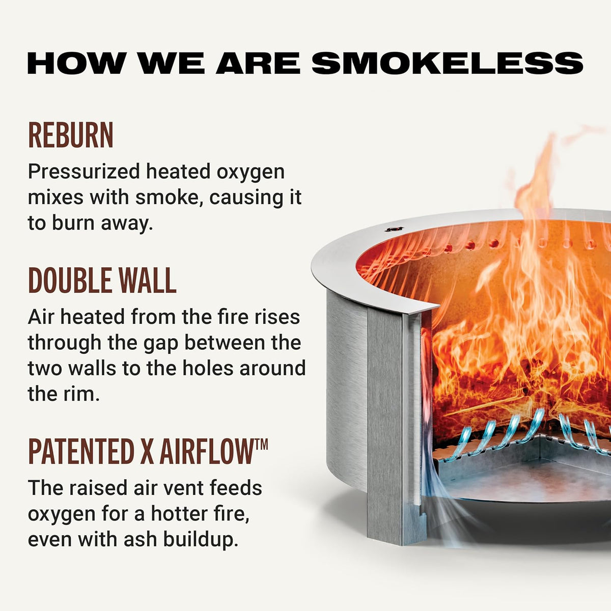 Breeo Smokeless Fire Pit (X Series 24, Corten Steel) | 27.5 inch Smokeless Firepit for Outside | 62 Pounds | Ideal for Families Compatible with Wide Range of Breeo Accessories