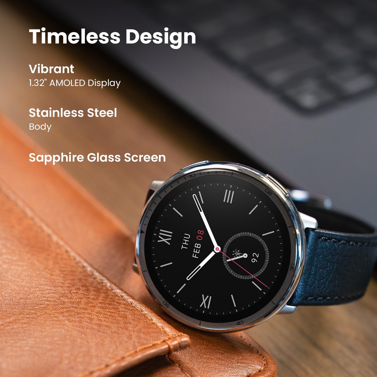Amazfit Renewed Active 2 Premium Smart Watch for Men Women, 10 Day Battery, GPS & Free Maps, AI, Sapphire Glass, 160+ Sports Modes, Water Resistant, Smartwatch for Android & iPhone(Refurbished)