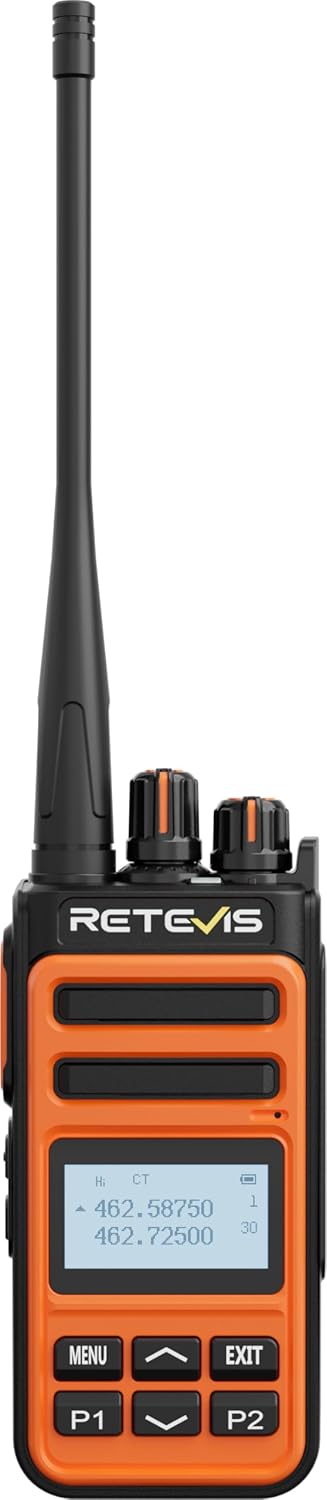 Retevis MateTalk C6B GMRS 2 Way Radio Long Range,Fast Charging Walkie Talkies Rechargeable with Earpieces,NOAA,LCD Screen,Type-C,1500mAh,Easy Pairing,Rugged Two Way Radio for Security Job site(4 Pack)