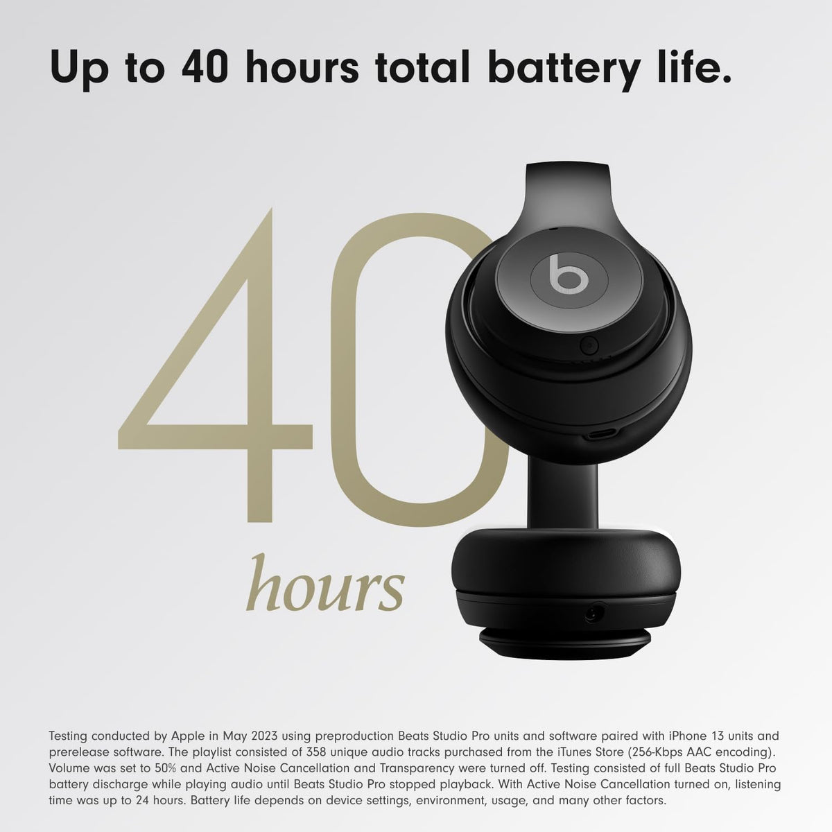 Beats Studio Pro Premium Wireless Over-Ear Headphones- Up to 40-Hour Battery Life, Active Noise Cancelling, Great for Travel & Commuting, USB-C Lossless Audio, Apple & Android Compatible -Black