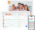 Digital Calendar 15.6" Digital Wall Planners for Family Schedules, Electronic Calendar with 1920*1080 Interactive Touchscreen, Digital Photo Frame Built-in 64GB Memory, Smart Calendar-White