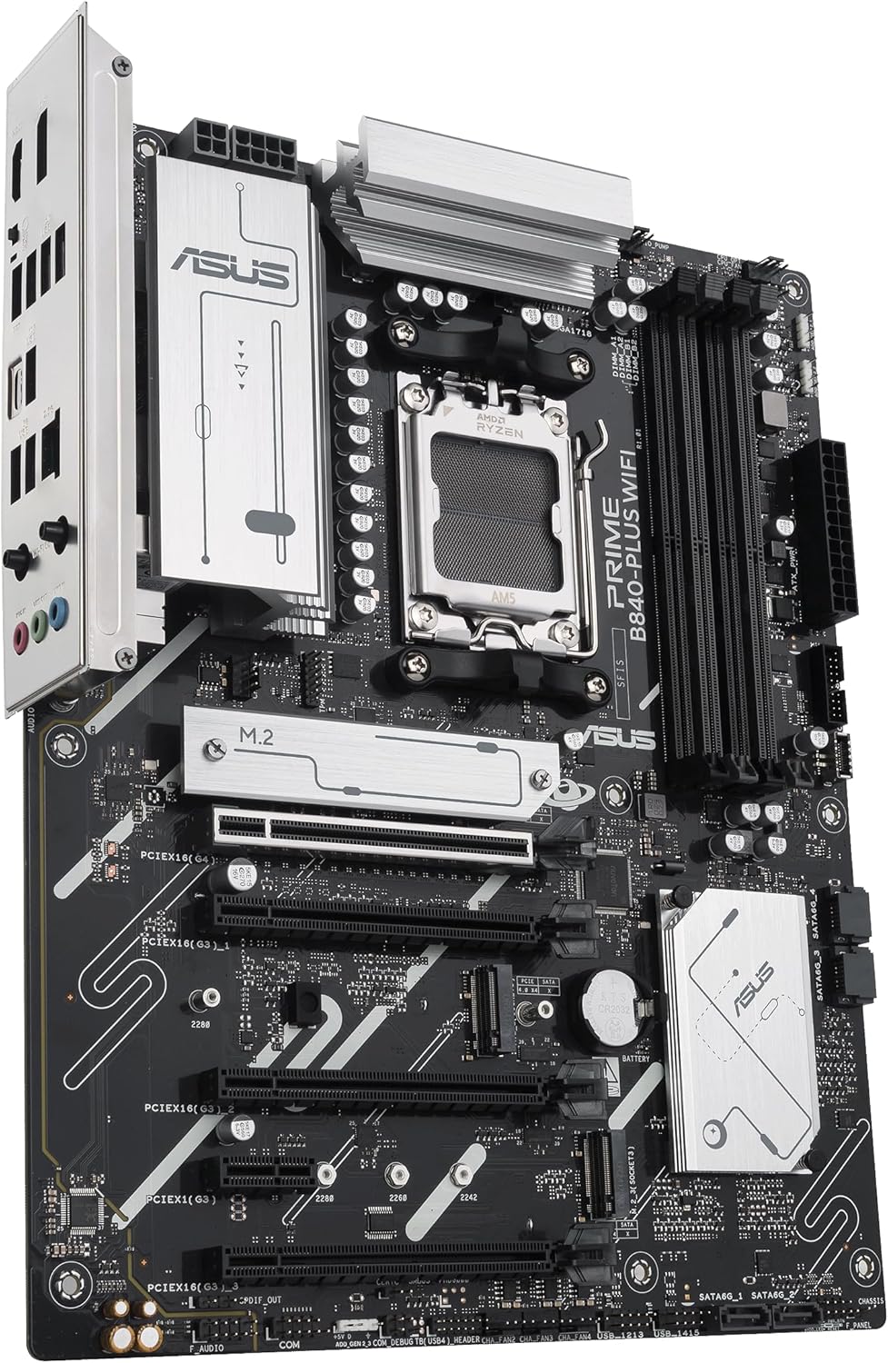 ASUS Prime B840-PLUS WiFi-CSM AMD AM5 B840 ATX Commercial CSM Motherboard, Advanced AI Ready, DDR5, PCIe 4.0, 3X M.2, Wi-Fi 6E, 2.5G LAN, DP, HDMI, USB Type-C, BIOS Flashback, ASUS Control Center
