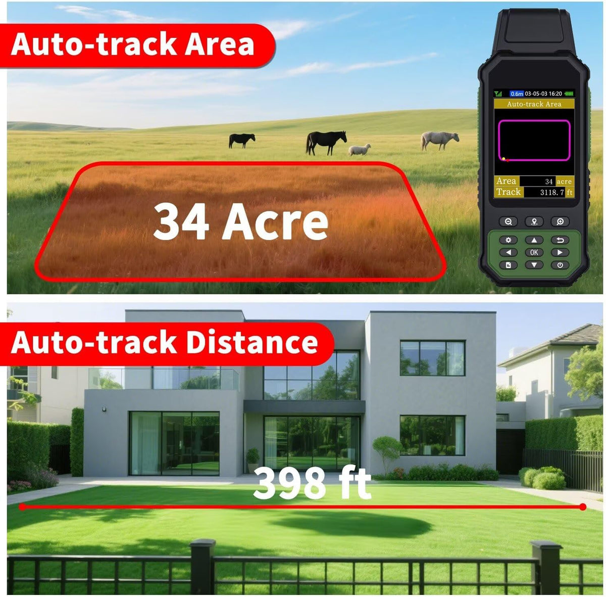 ZL190 Handheld GPS for Surveying, High Precision GPS Surveying Equipment for Mountainous Land Slope and Flat Field Outdoor Use