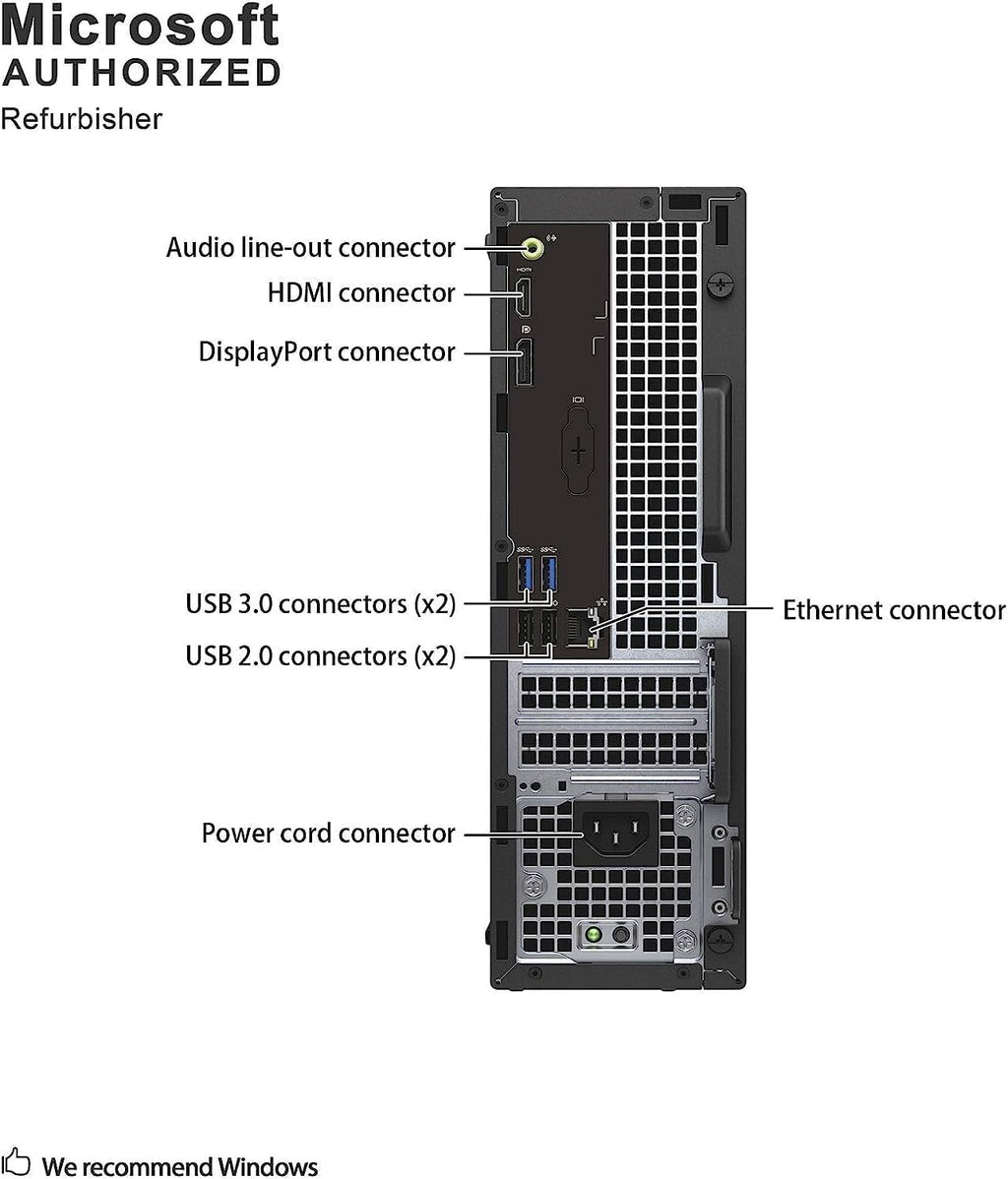 Dell OptiPlex 3050 SFF Desktop Computer, Intel Core i5-6500 @3.2GHz, 8GB RAM, 256GB SSD, DisplayPort, RGB Keyboard, OptiPlex Desktop Windows 11 Pro (Renewed)