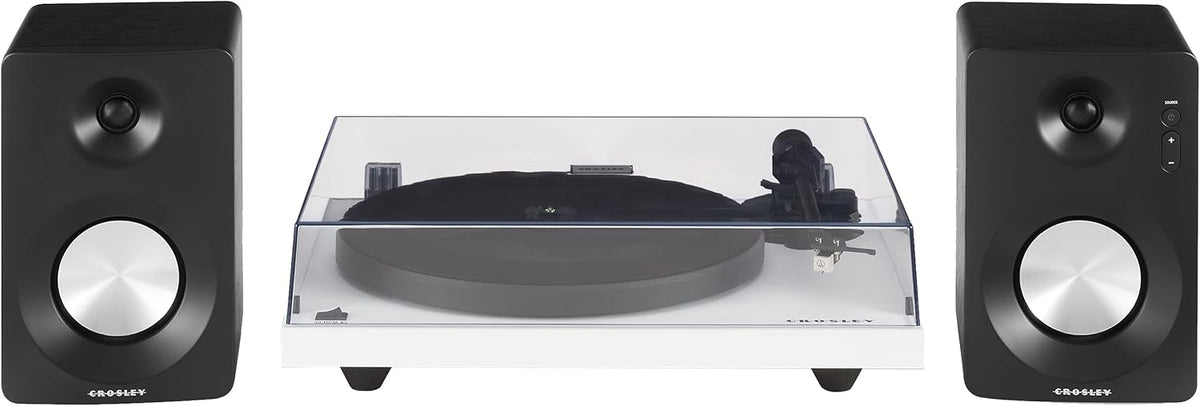Crosley KT6101-WH Belt-Drive Bluetooth Turntable with Built-in Preamp and Included Speakers, White