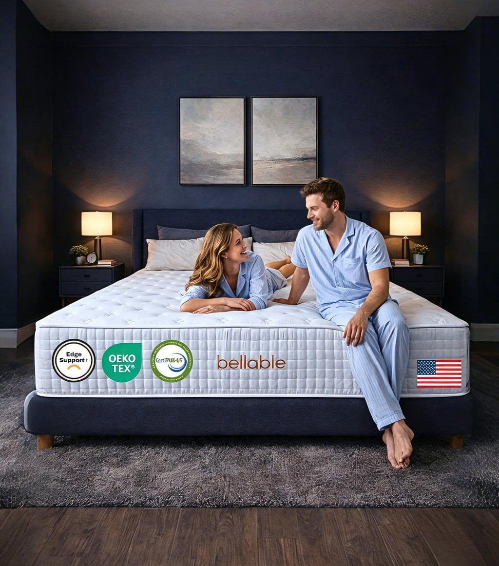 Queen Mattress, 14 Inch Medium Firm Hybrid Queen Mattress Cooling Gel Memory Foam Individually Wrapped Pocket Coils, Excellent Edge Support, Zone Support for Back Neck Pain Relief, Fiberglass-Free