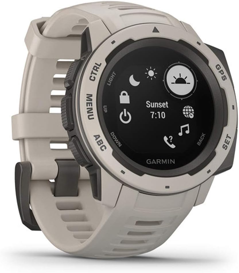 Garmin 010-02064-01 Instinct, Rugged Outdoor Watch with GPS, features Glonass and Galileo, Heart Rate Monitoring, 3-Axis Compass, Tundra