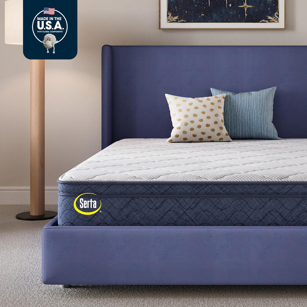 Serta Five Star Mattress Tranquility 12-Inch Plush Pillow Top – King Size – Zoned Support, Pressure Relief, Cooling Comfort – Made in USA – Bed-in-a-Box – 100 Night Trial, 10-Year Limited Warranty