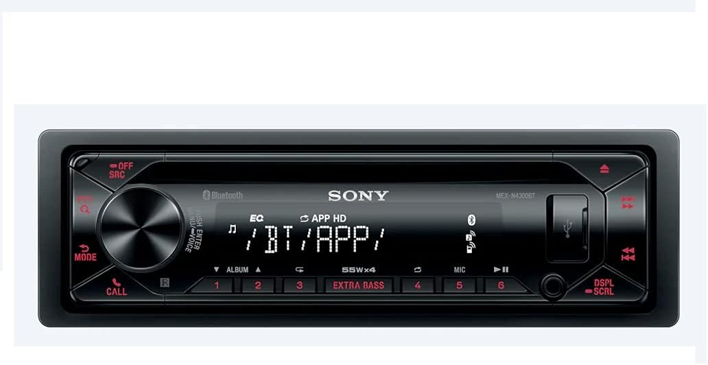 Sony MEX-N4300BT Built-in Dual Bluetooth Voice Command CD/MP3 AM/FM Radio Front USB AUX Pandora Spotify iHeartRadio iPod/iPhone Siri and Android Controls Car Stereo Receiver